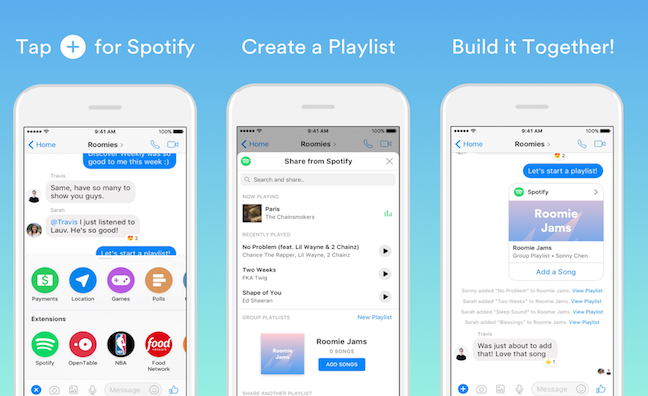Spotify introduces new playlists for Messenger
