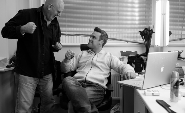 David Enthoven with Robbie Williams