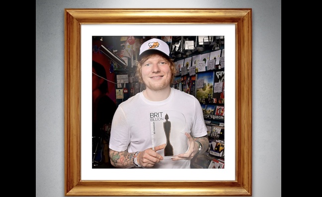 Ed Sheeran becomes the first British artist to receive the Gold BRIT Billion Award 