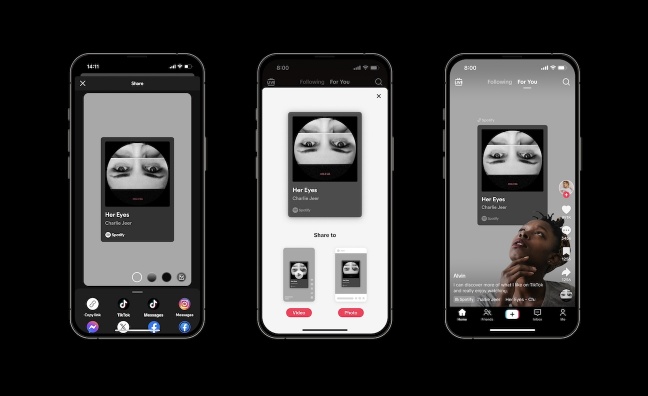 Share To TikTok feature launches on Spotify and Apple Music
