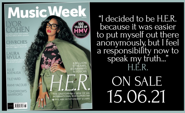 H.E.R. stars on the cover of the new edition of Music Week