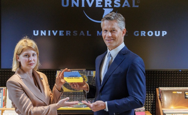 Universal Music awarded Ukraine Peace Prize for relief efforts